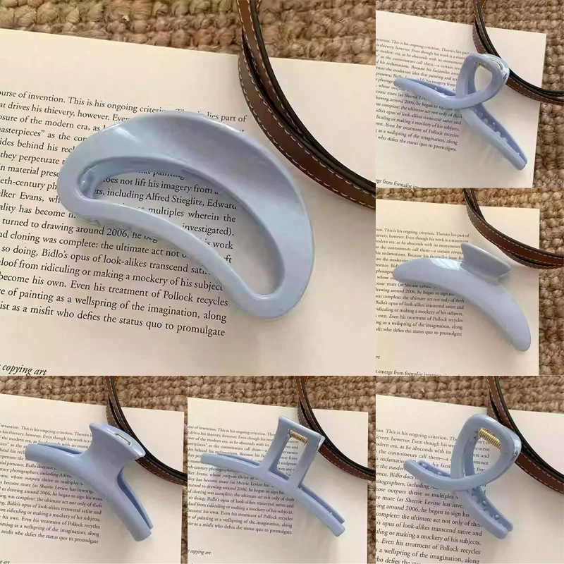 2025 مقاطع الشعر الأزرق العصرية للنساء الفتيات بسيطة كبيرة القرش كليب الحلو تنوعا مشبك شعر بلون إكسسوارات الشعر هدايا