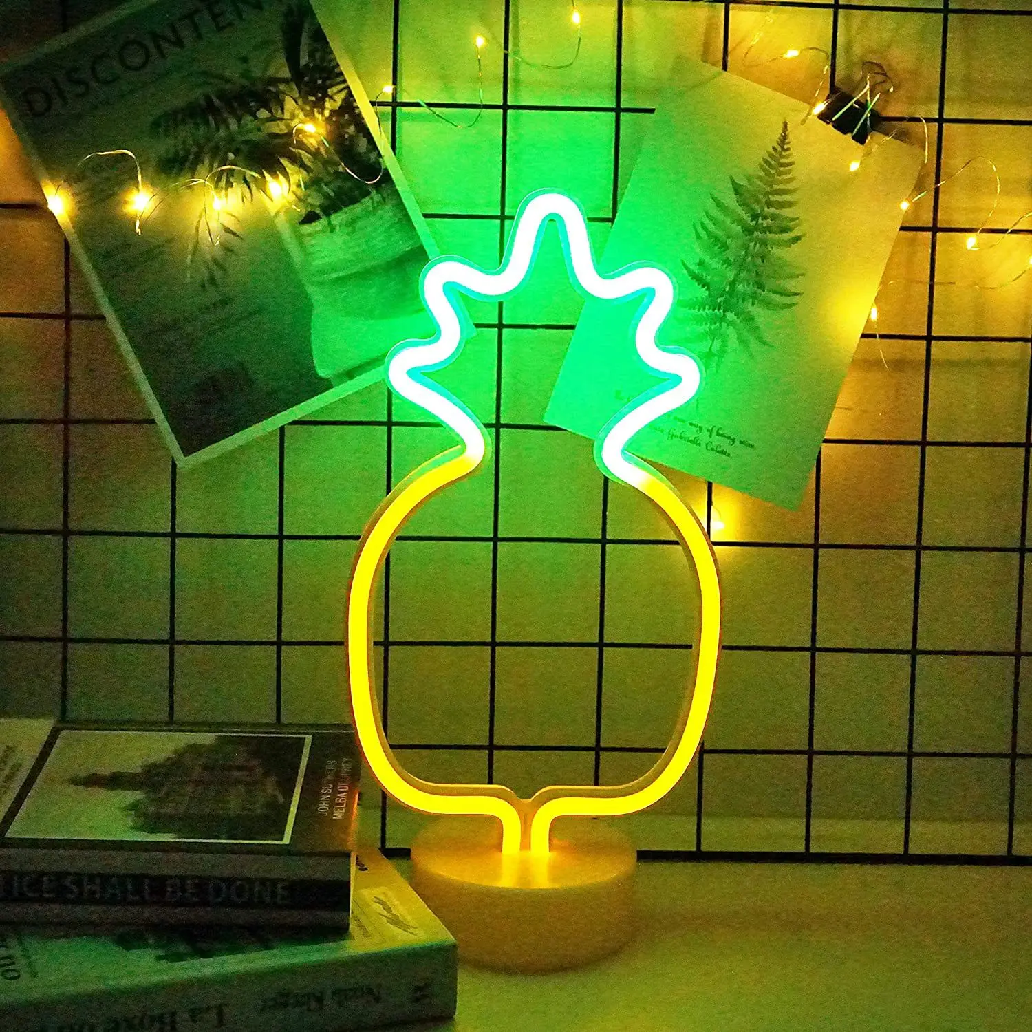 Ananas LED Neon Sign Lamp USB/Battery Power Lamp Desktop Ambient Light per camera da letto Table Home Wedding Christmas Decoration