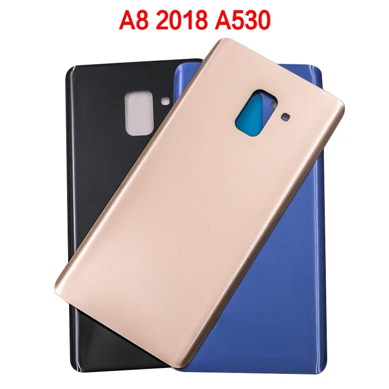 New For Samsung Galaxy A8 2018 A530 A530F SM-A530F Battery Back Cover A530 Rear Door Glass Panel Housing Case Adhesive Replace