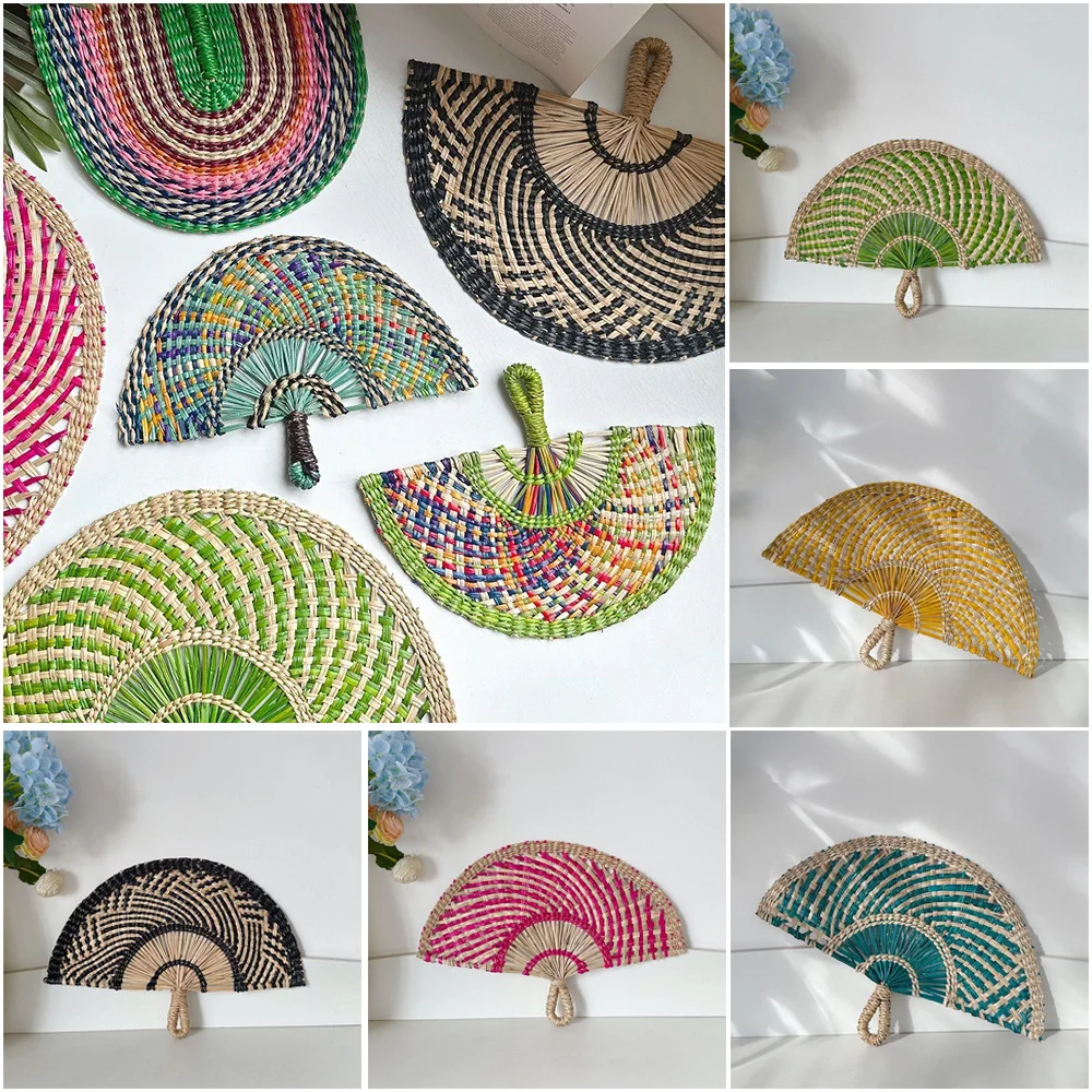 

Weaving Fan Sea Grass Weaving Fan Daily Ins Style African Elements Wall Decoration Homestay Ornament Handmade Fan Abanico Manual