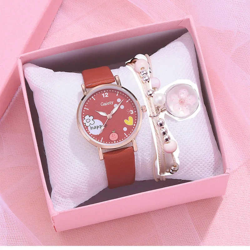 Kegllect dzieci moda wiśniowy zegarek piękny styl dziewczęce zegarki kwarcowe
