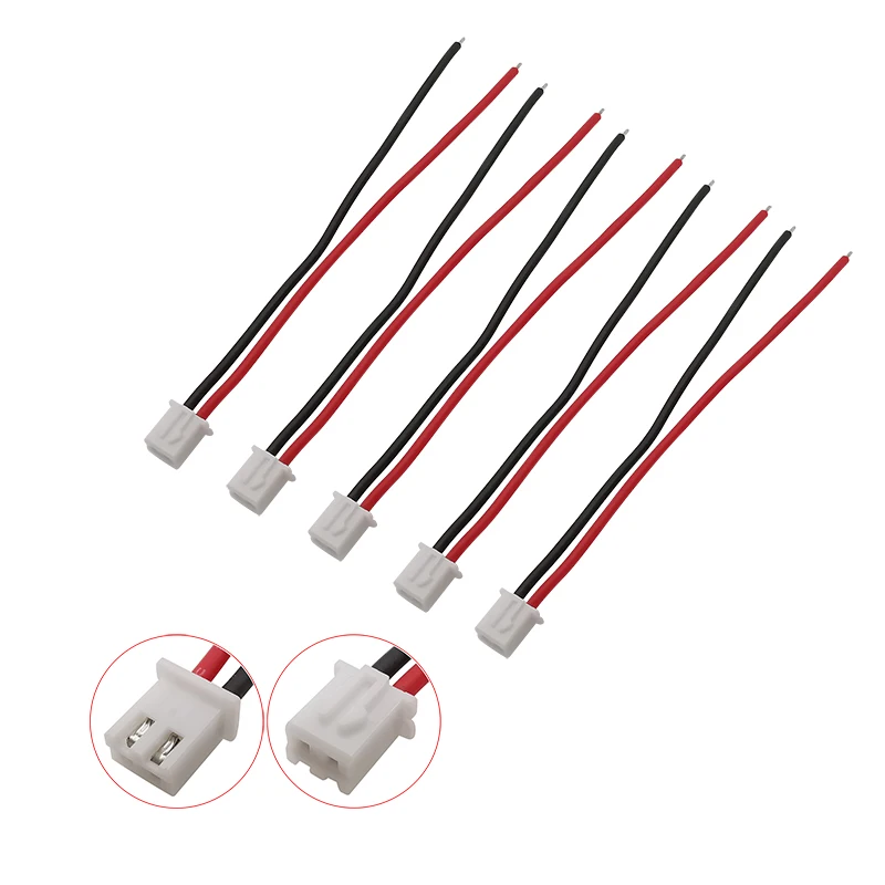 

5/10/20Pcs JST XH 2.54mm Pitch 1S 2 Pin Balance Plug Lead Connector XH2.54 2 Pin With 22AWG Silicone Wire Cables 10/15/20CM