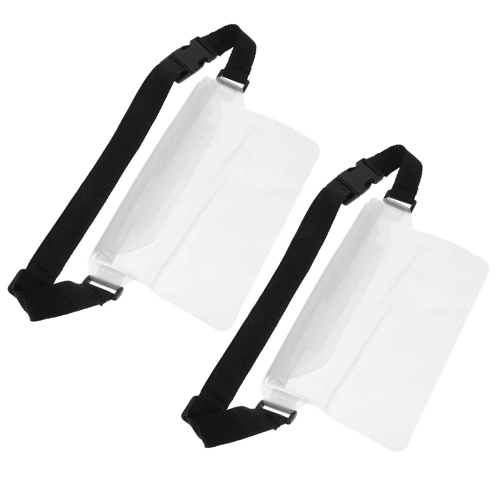 2Pcs Waterproof Waist Pouch Transparent Crossbody Style Adjustable Strap for Beach Swimming Kayaking Water Sports Phone