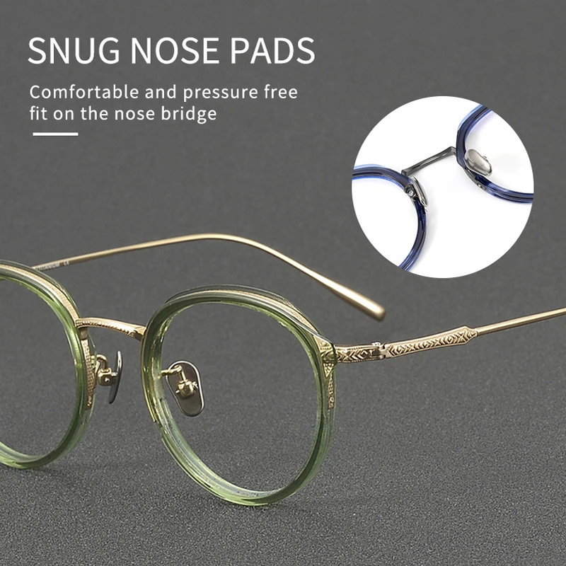 BLMUSA 초경량 순수 티타늄 처방 안경, 광변색 근시 원시 안경, 블루라이트 방지 맞춤형 안경
