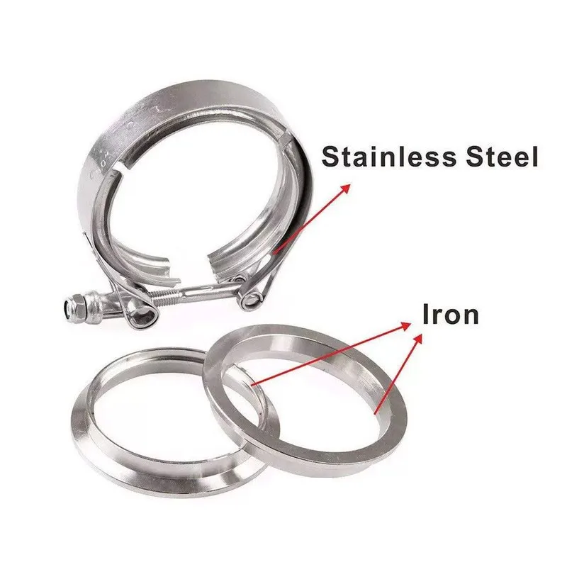 V Band Clamp Male Female Exhaust Flange 304 Stainless Steel Turbo Muffler Pipe Kits Release Car Accessories 2\