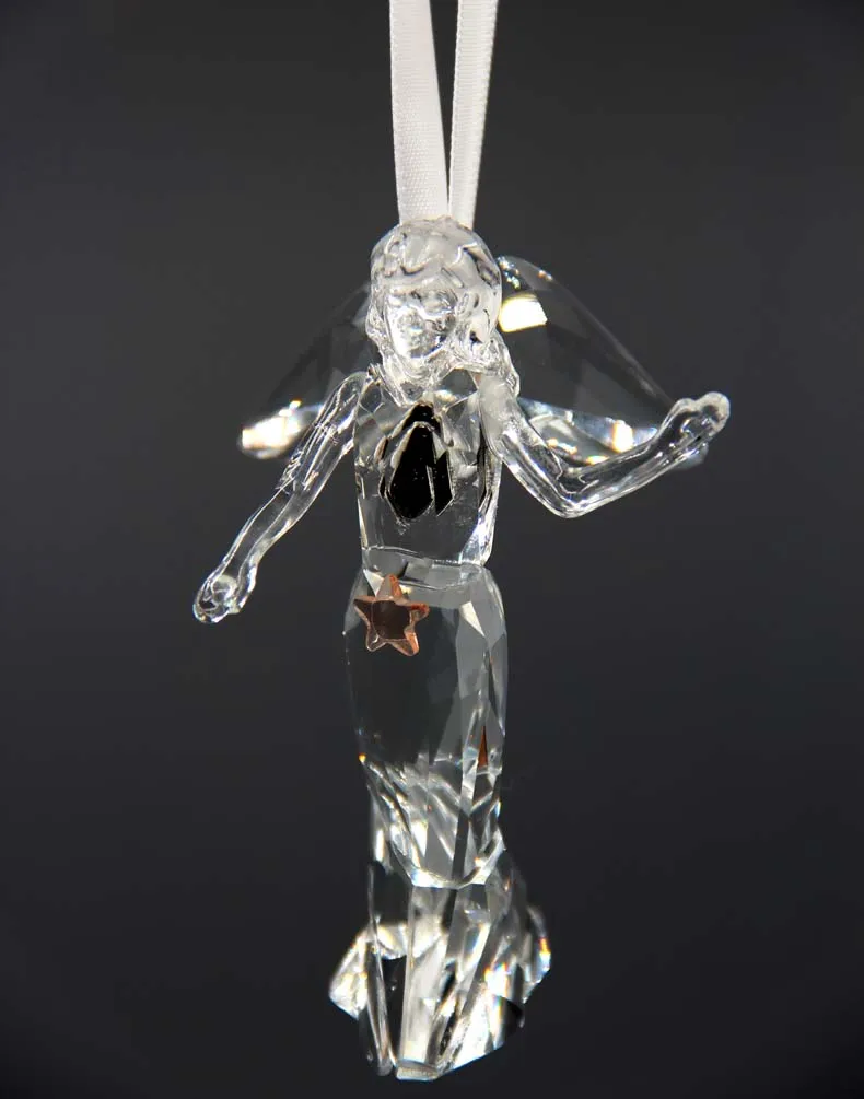 Exquisite Crystal Angel Car Pendant Charms Religionary Christian Ornament Crystal Figurine Sun Catcher Hanging Christmas Gift