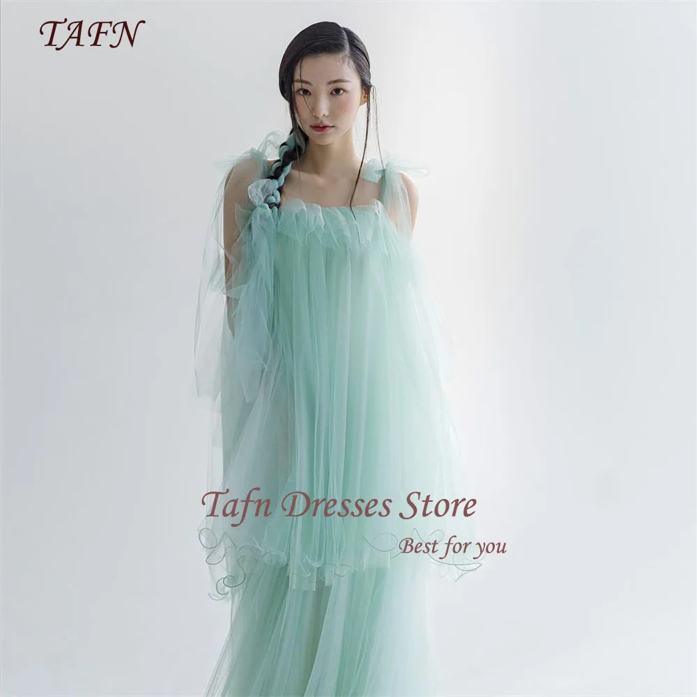 

TAFN Green 2024 웨딩드레스 Tulle Photo Shoot Dresses A-line Korea Wedding Dresses Custom Made Shoulder Straps Birdal Gown Customized