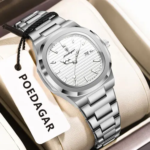 Imagen 2 del producto POEDAGAR, reloj de pulsera exquisito para mujer, resistente al agua, fecha luminosa, relojes de moda para mujer, reloj de cuarzo de acero inoxidable para mujer