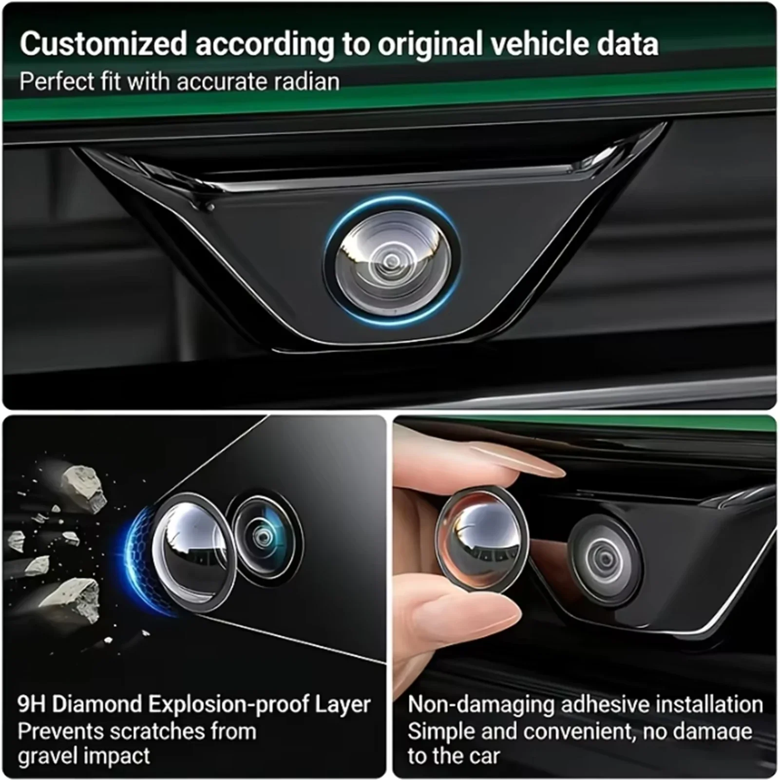 New Car Camera Lens 360 Panoramic Camera Protective Cover Anti-Scratch Dustproof Waterproof Parking Lens for Most SUV Sedan - view 3