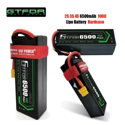 GTFDR 2S 3S 4S batteria Lipo 6500mAh 100C con XT60 EC5 TRX T/DEANS XT90 XT150 Plug HardCase per 1/8 Buggy RC Car Boat Airplane