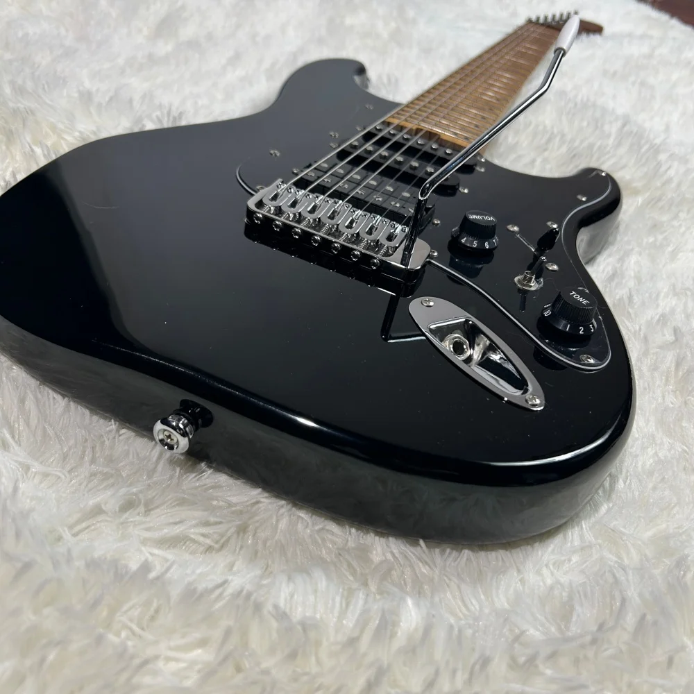 7-string electric guitar alder body, roasted maple neck, tailpiece tuning pegs, brass heavy-duty base bridge, 9-tone circuit