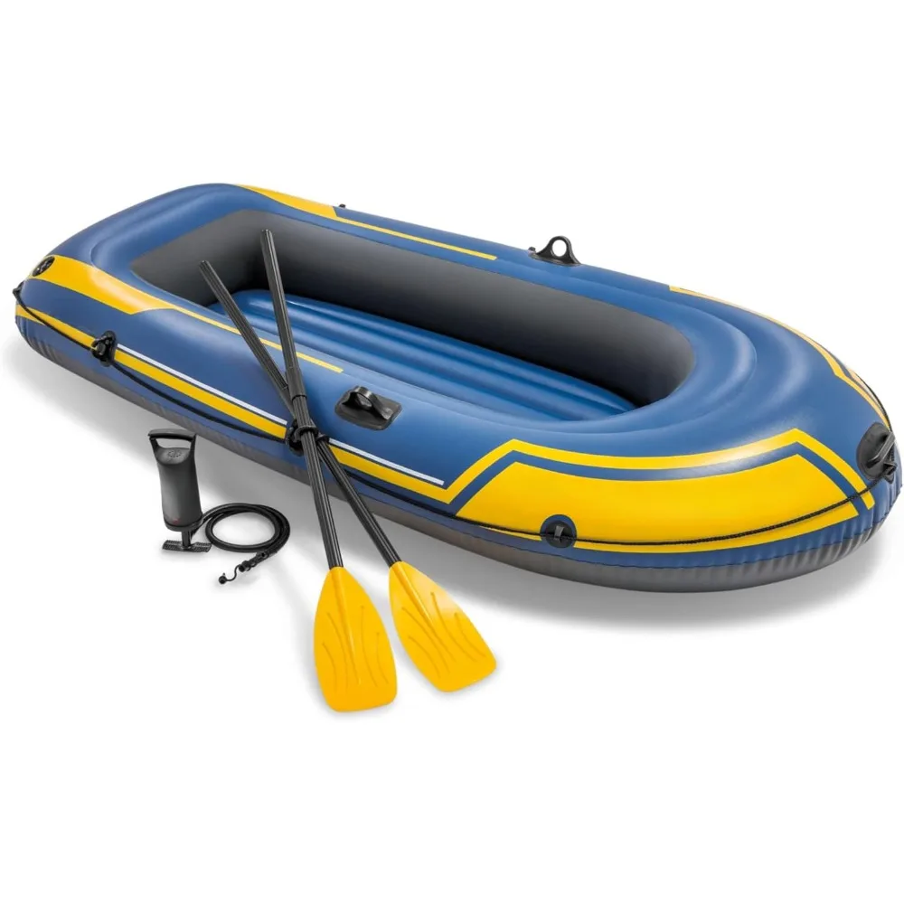 

Inflatable Kayak, Includes Deluxe Boat Oars and High-Output Pump SuperStrong PVC Heavy Duty Grab Handle Inflatable Kayak