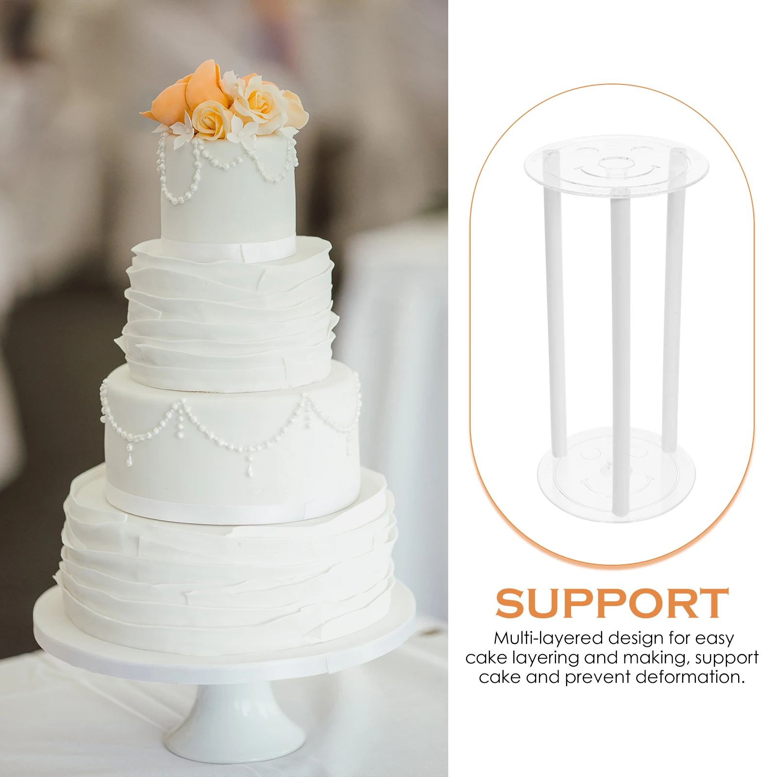 

5 set Dowel Rods Tiered Support Rods Set Plastic Cake Tier Supports Floating Cake Stand For Wedding Birthday Party Decoration