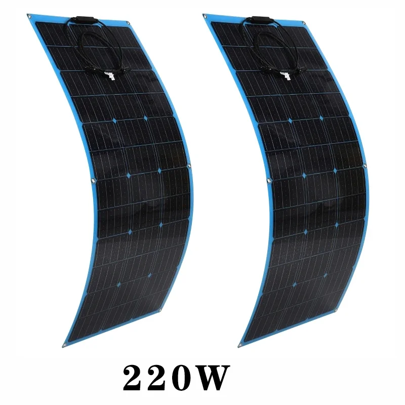 # 220W 110W Solar Panel+60A Controller 18V Battery Charger PET Energy Charging Plate High Efficiency Power Bank for Car Home