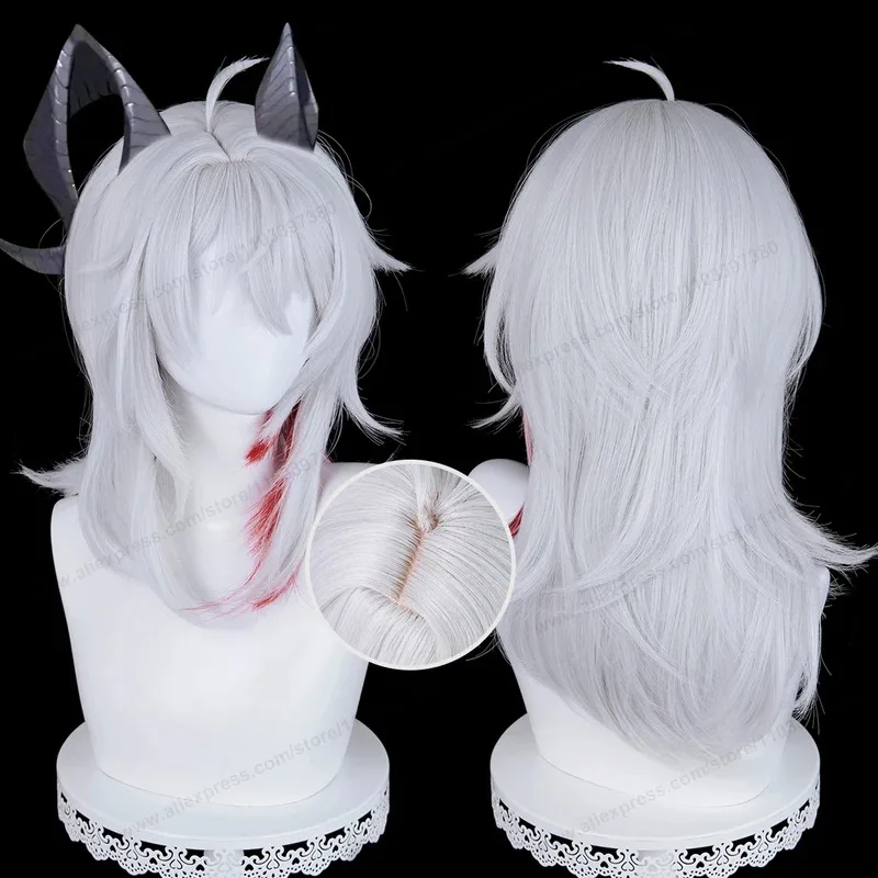 Zani تأثيري شعر مستعار اصطناعي 48 سنتيمتر الفضة مع النبيذ الأحمر يسلط الضوء على شعر مستعار أنيمي المرأة مقاومة ل W;3'f,6;t.8' #2