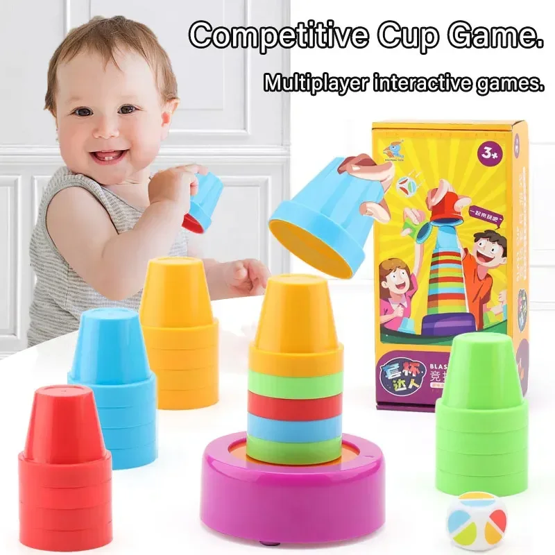 Speed Stacking Cup Color Matching Game Fun Parent-Child Interactive Toys Logical Thinking Training Slam Cup Match Cups Games