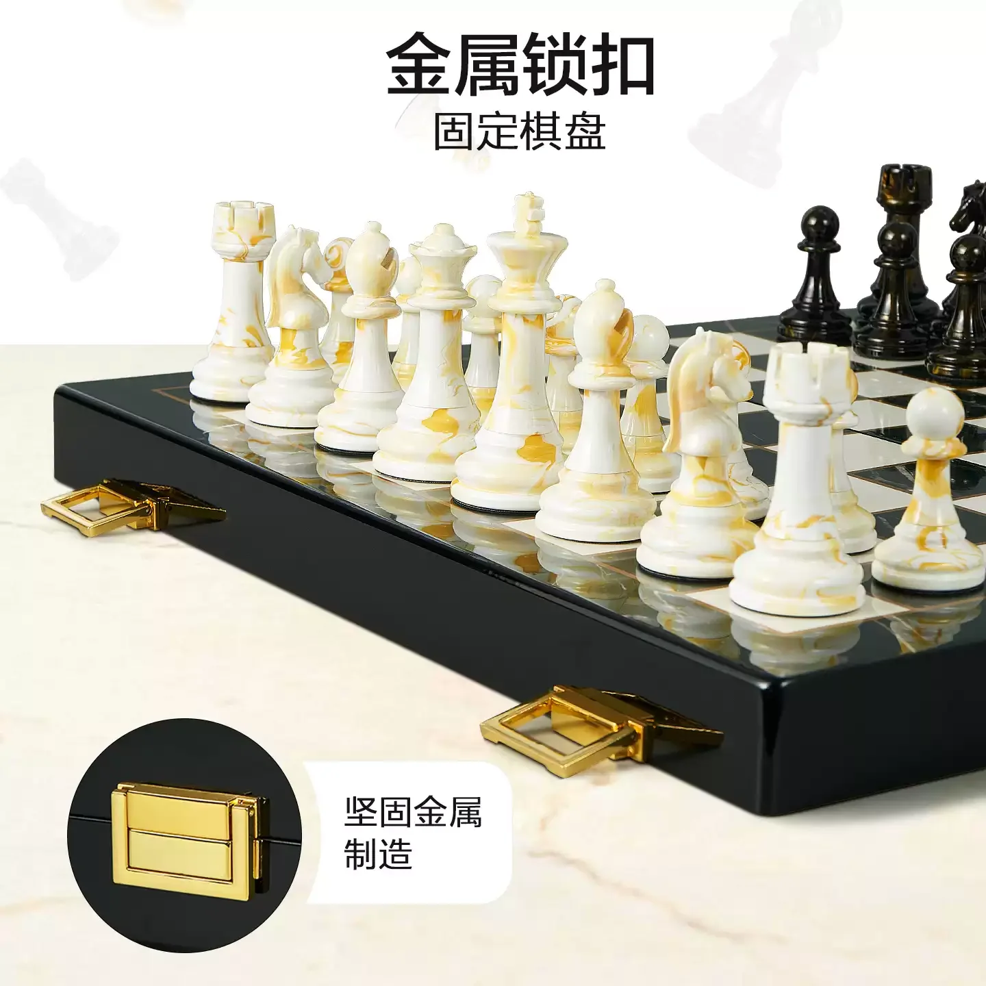 Premium Piano Lacquer Weighted Chess Pieces Set, Professional Tournament Standard for Adults, Portable Gift Box Collection
