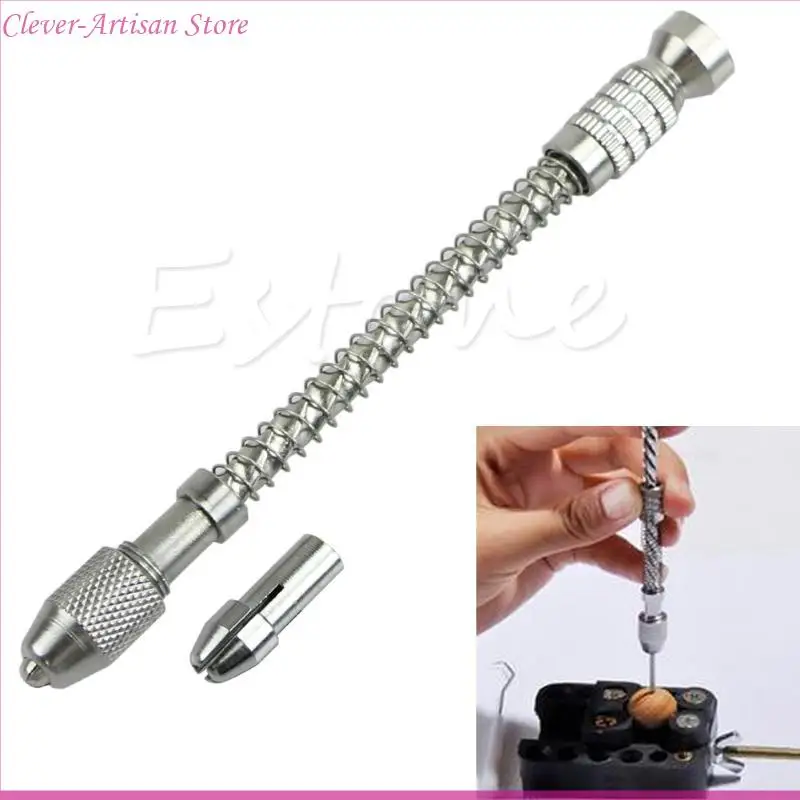 

E06B Hot Mini Pin Vise Hand Push Drill Chuck Micro Twist Bit Jewelry Tool