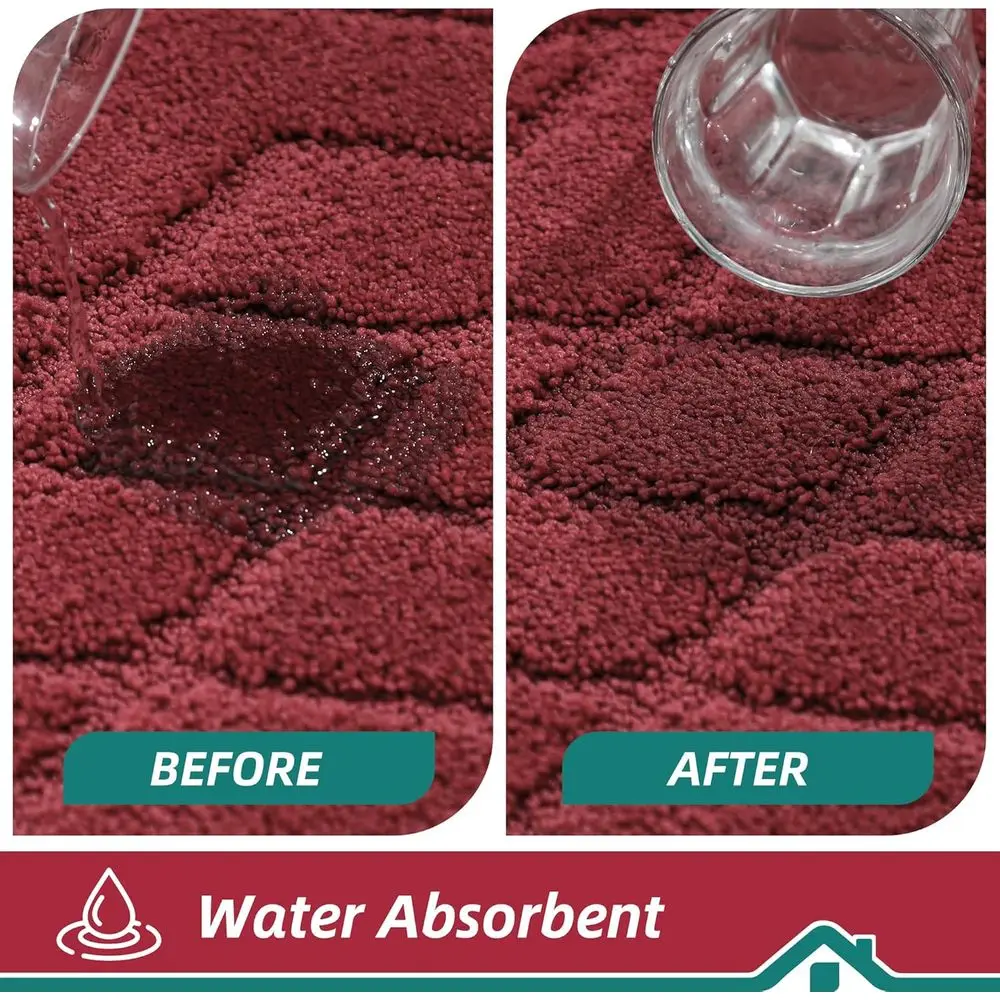 مجموعة من 2 سجادات مطبخ ناعمة قابلة للغسل، سجاد عداء غير قابل للانزلاق، سجاد أرضية ماص لسجاد المنطقة، الحوض، المدخل، الغسيل - 24 × 35 +