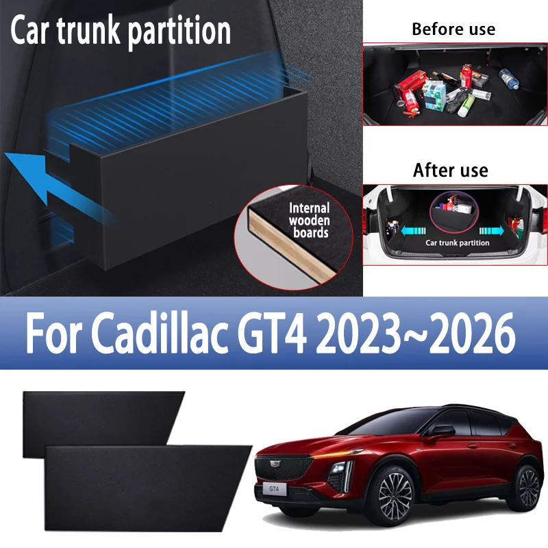 

For Cadillac GT4 2023~2026 2024 2025 Car Thickening Trunk Storage Partition Multifunction Storage Box Auto Interior Accessories