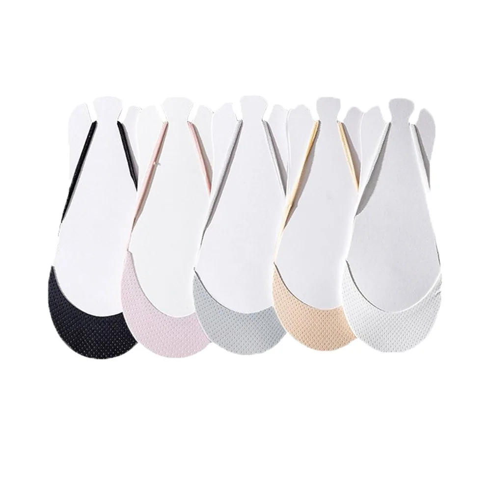 

5Pairs Ultra-thin Breathable Mesh Boat Socks Invisible Hosiery Half Feet Socks Shallow Mouth Anti-slip Half Palm Socks Summer