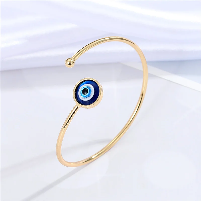 Pulsera de mal de ojo hecha a mano para parejas, brazalete de moda de Ojo Azul de la suerte turco, pulsera ajustable, regalo de joyería