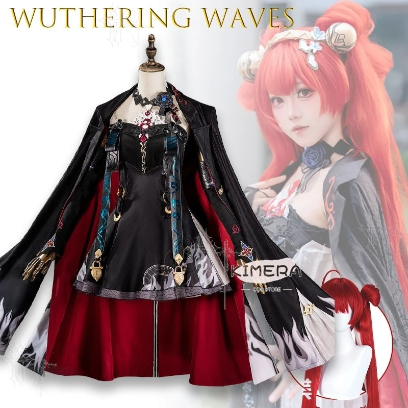 Costume complet de cosplay Wuthering Waves Suoming, tenue de personnage de jeu Open World pour Comic Con, Halloween, fête à thème, Dark Fantasy