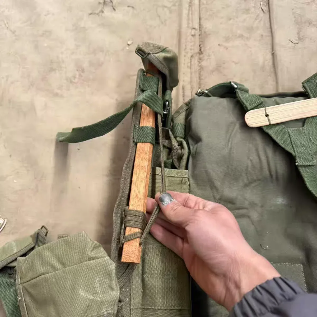 حقيقية الأصلي فائض حرب فيتنام الجيش الصيني نوع 63 1980S معدات الحمالات الحاملة حقيبة الظهر