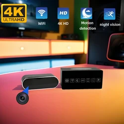 New upgraded and improved 4KHD mini clock camera, supporting infrared night vision, mobile detection, WIFI remote viewing