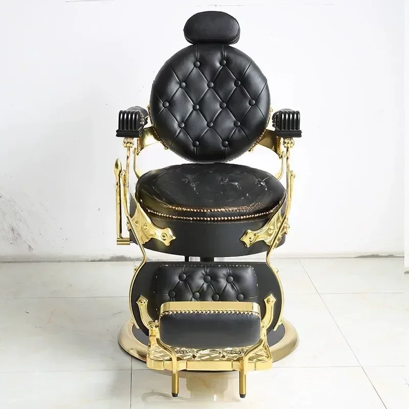 Retro Hair Salon Barber Chair Men's Oil Head Old-Fashioned Barber Shaving Tattoo Chair Barber Taurete Silla Garden Furniture