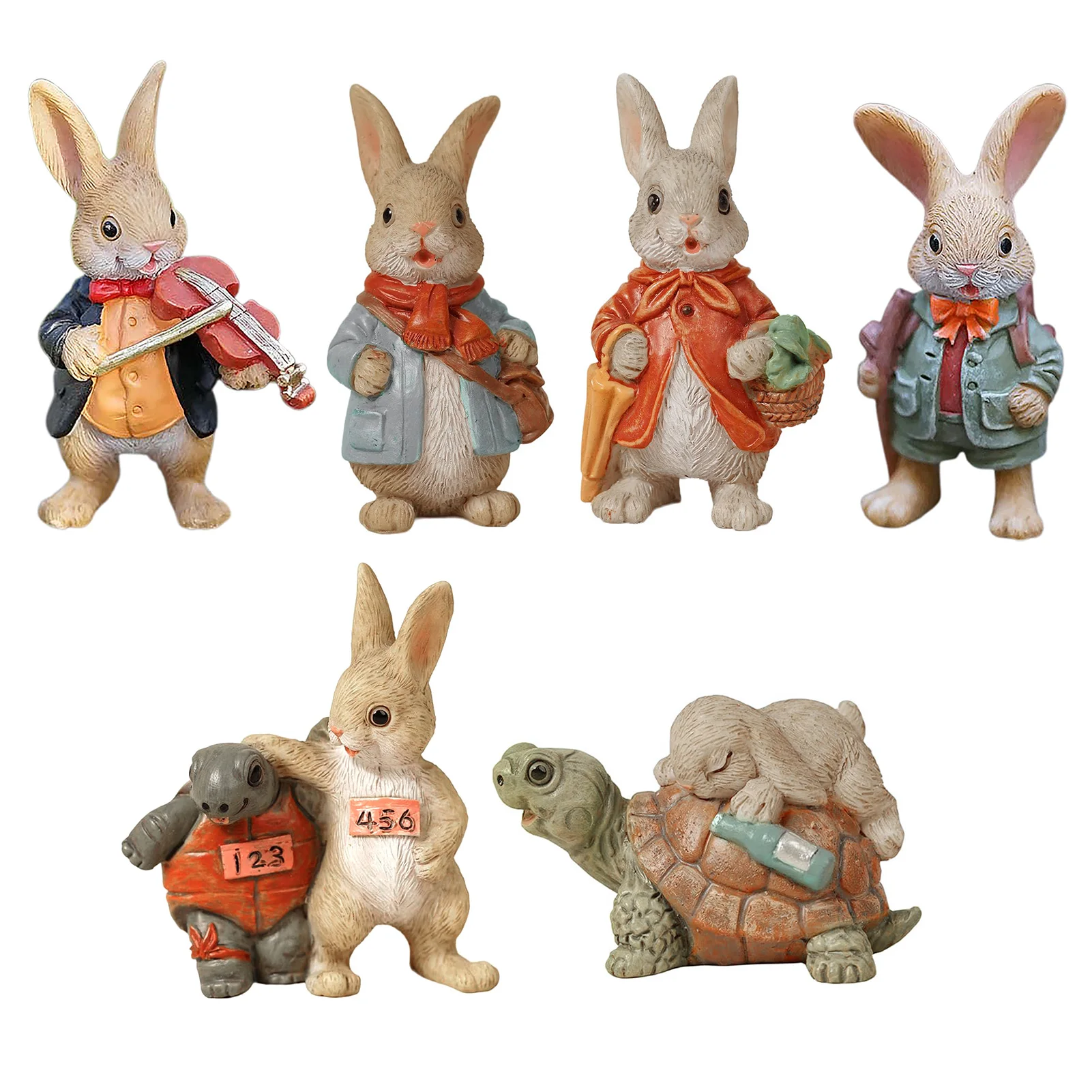 

Easter Rural Bunny Statue, Mini Sculpture, Succulent Flowerpot Decoration, Resin Crafts, Balcony Potted Plant Ornament