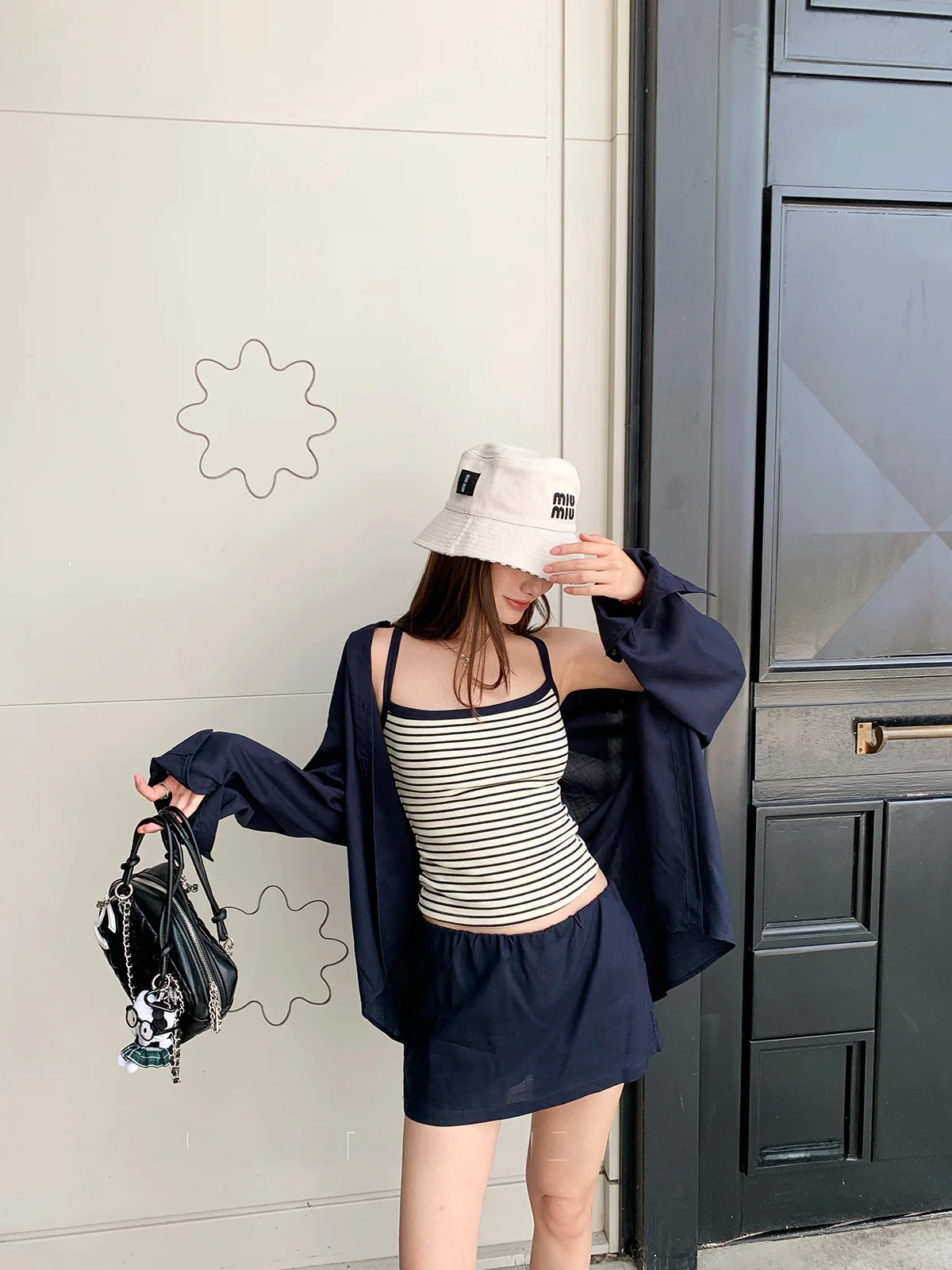 

Женская синяя футболка Yang Bubble Ne Long Sve с защитой от солнца, повседневная осенняя коллекция свободного кроя