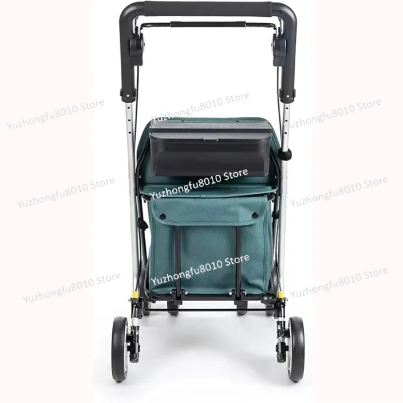 

The elderly shopping cart with seat and walker 4 wheel foldable supermarket trolley comfort model rolling trolley