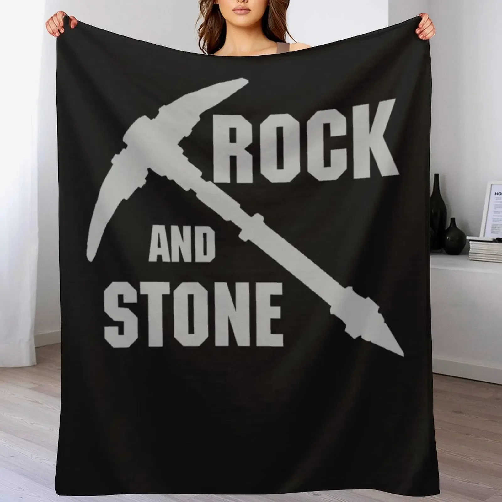 Rock and Stone! - Grey Throw Blanket Luxurious Soft Blanket Holiday Gift for Family