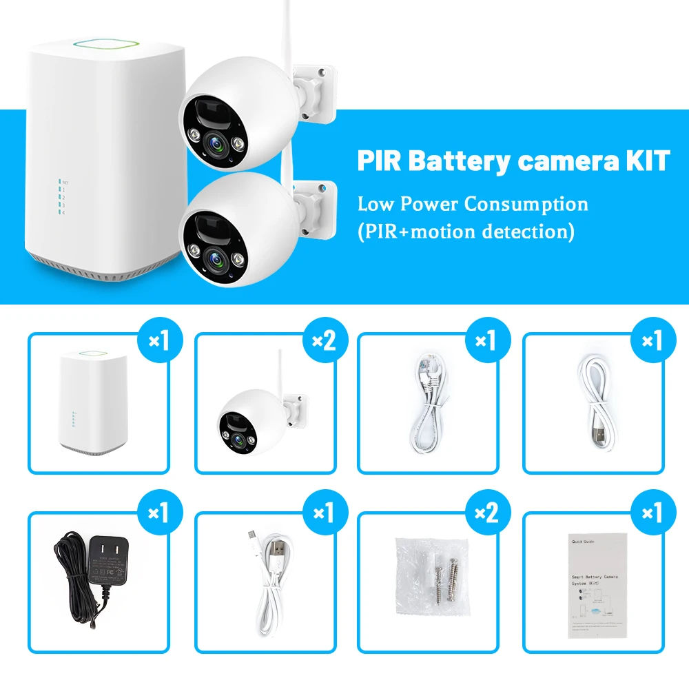 WESECUU WIFI AI PIR motion detection Wireless Rechargeable Battery cctv camera kit Two Way Audio WIFI Security Camera System