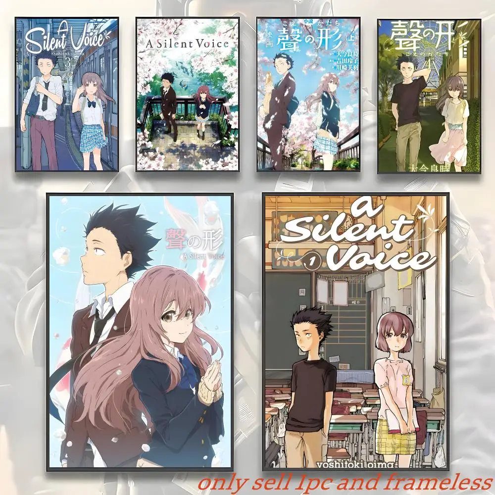 Cartoon Movies A-A Silent Voice Love Poster Gift with prints Home bedroom living room decoration promotion and display