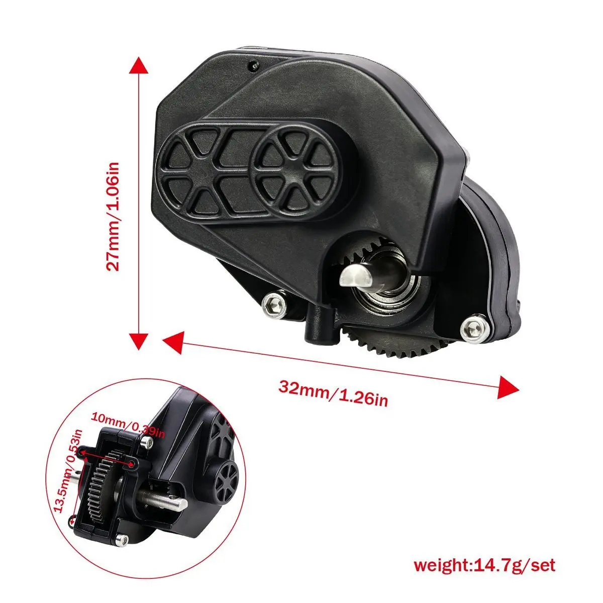 Complete Plastic Transmission Gearbox Upgrade Parts for 1/24 RC Crawler Axial SCX24 Deadbolt Gladiator Bronco Wrangler C10