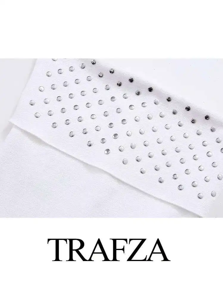 Neue Frauen 2-teiliges Set Elegante Ärmellose Liebsten Niet Schmücken Tops + Mode Sommer Solide Rock Anzüge