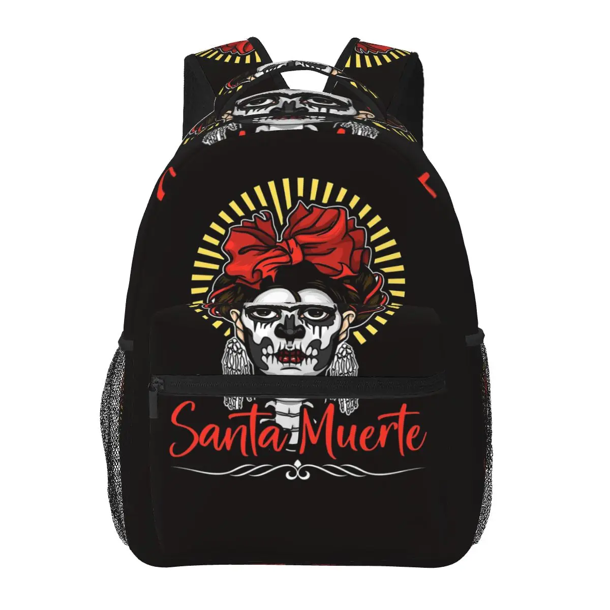 

Santa Muerte Spanish Backpacks Boys Girls Bookbag Students School Bags Cartoon Travel Rucksack Shoulder Bag Large Capacity