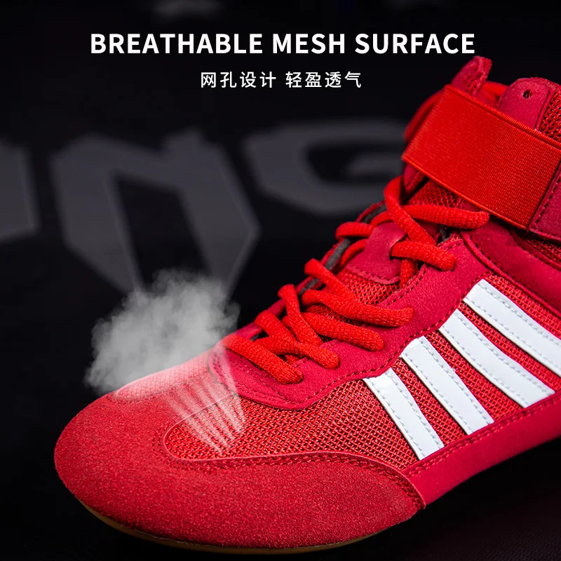 GINGPAI Wrestling Shoes Men female Fitness Boxing Shoes Mesh Breathable Luxury Boxing Shoes Men High Quality Wrestling Shoes