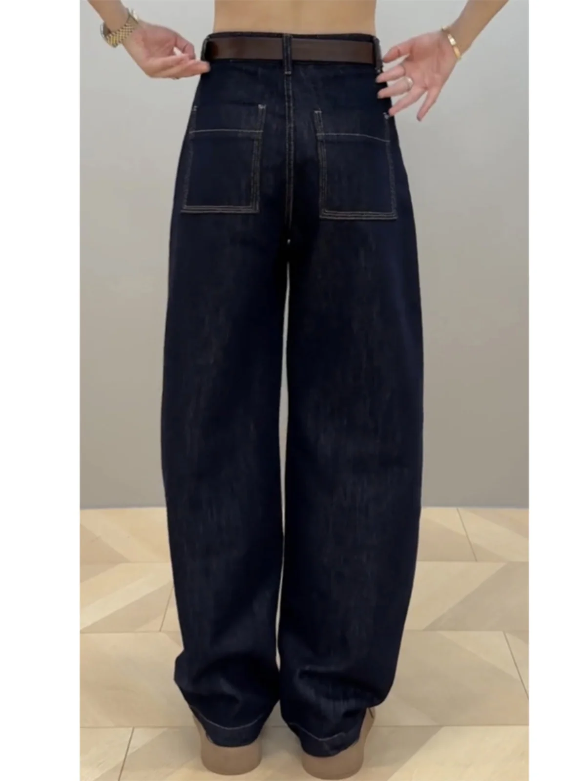 حجم كبير جينز واسع الساق التخسيس الدنيم المرأة عالية الخصر السراويل الطويلة الخريف جديد Sle سكين Bootcut للسيدات حجم كبير