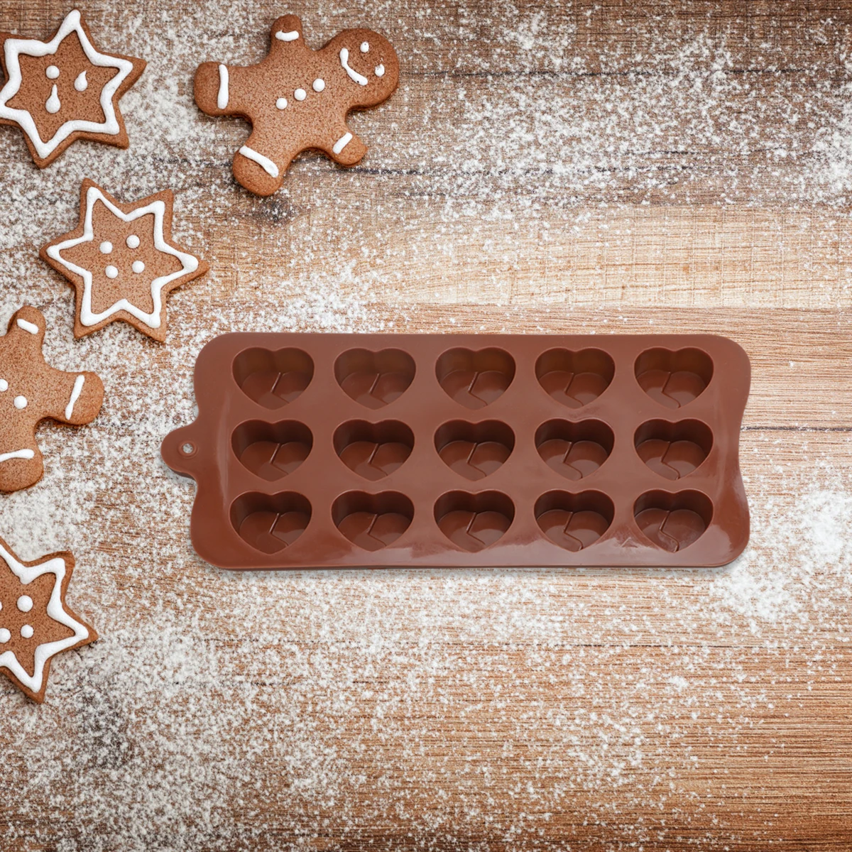 

2 PCS Chocolate Mold Cake Molds for Baking Candy Making Mould Silicone Brown Shapes