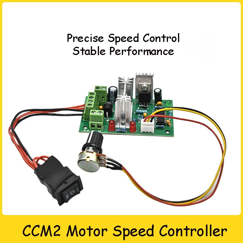 CCM2 Speed Controller for 12V 24V Micro DC Geared Motor with Forward and Reverse Speed Control 5%~95% Emergency Stop Switch