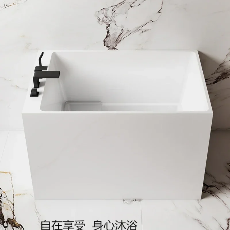 Bidet bathtub household acrylic small apartment deep bubble mini Japanese independent integrated square bathtub