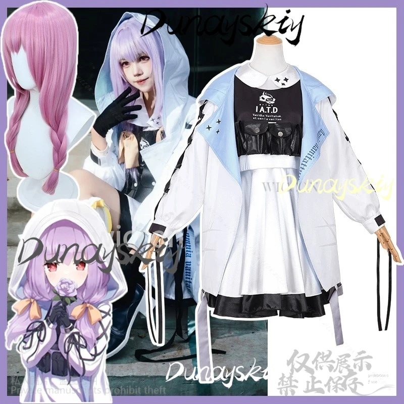 Hakari Atsuko Costume Cosplay Parrucca viola Anime Blu Archivio Cappotto Abito Copricapo Lolita Abiti per le donne Gioco di ruolo personalizzato
