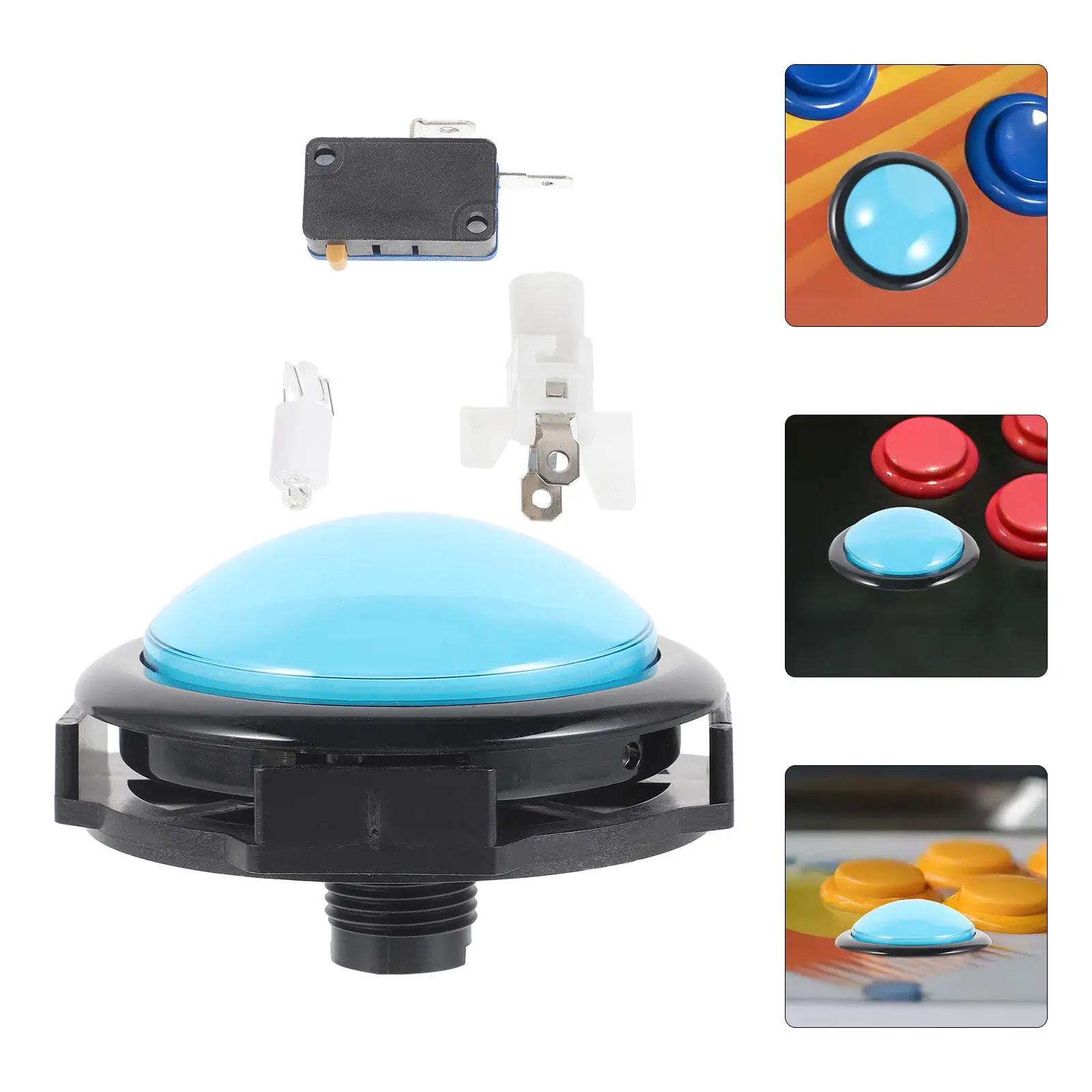

Illuminated Round Push Button Game Prop Sturdy Smooth Surface Safe for Kids Office School Party Birthday Gaming Machine