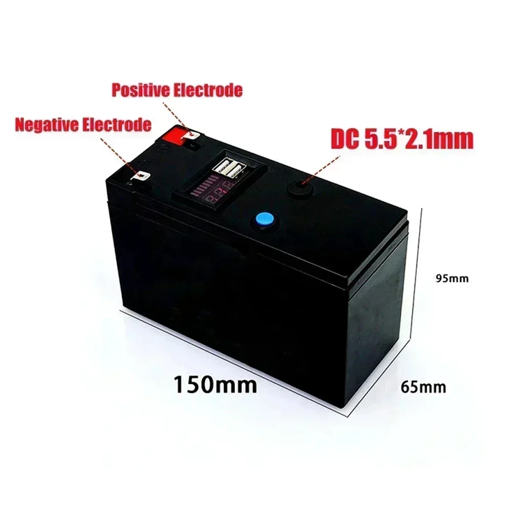 12V Battery 120Ah 18650 lithium battery pack Rechargeable battery for solar energy electric vehicle battery+12.6v3A charger