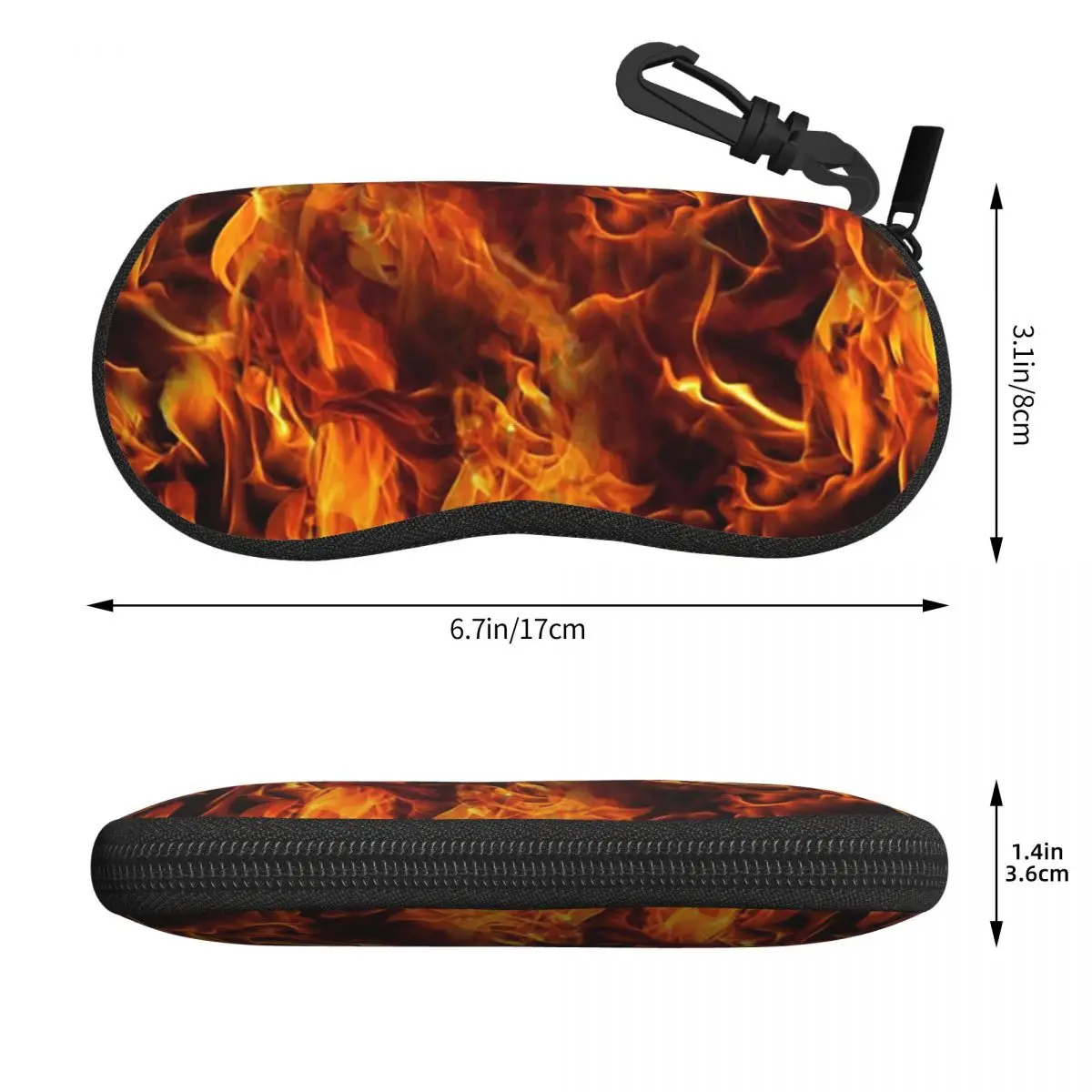 Fire And Flames Pattern Shell Glasses Case Protector Sunglasses Box Women Men Soft Eyeglass Bag Pouch