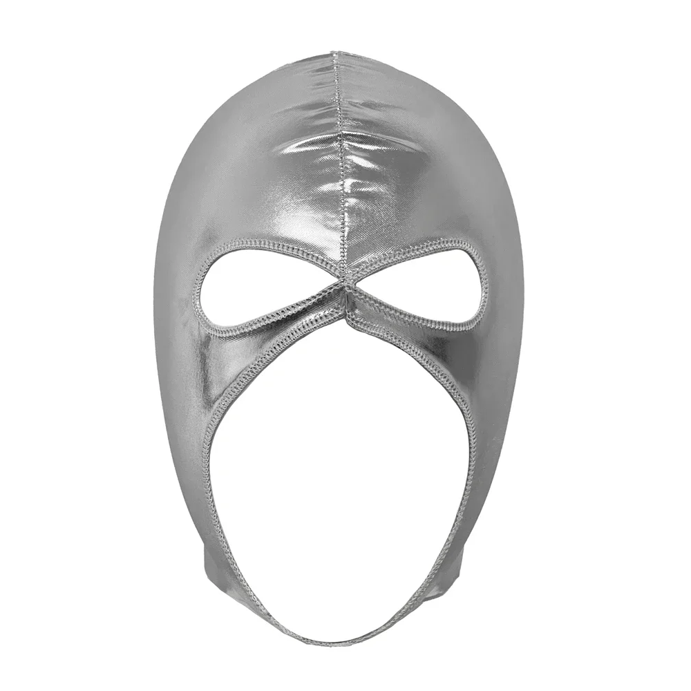 Men Fetish Gay Faux Leather Headgear Open Mouth and Eyes Face Mask Halloween Cosplay Accessories Unisex Head Cover For CS Game