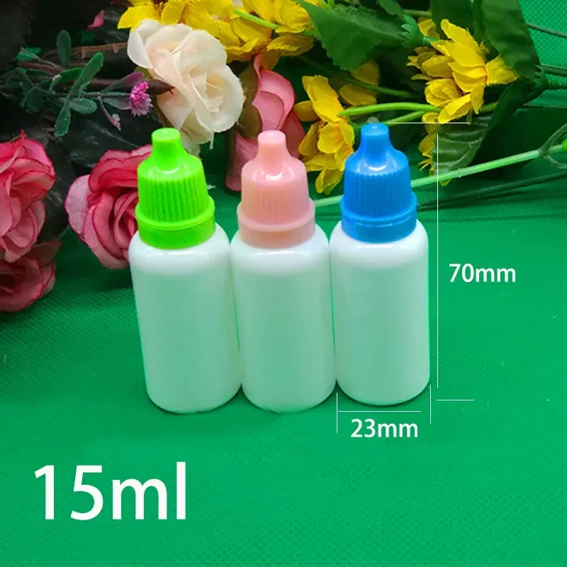 15ml White Empty Plastic Eye Drop Bottle 15g Cosmetic Medicinal Liquid Dropper Container Light Avoid Multi Colors Cap